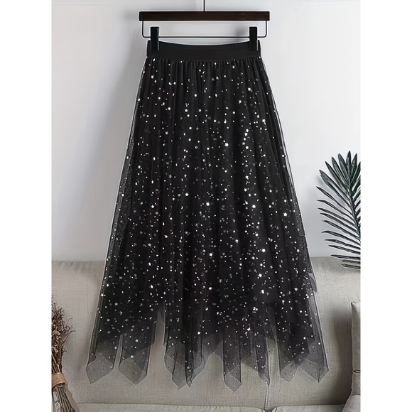 [Elegant Skirt] Elegant High Waist Skirt, Solid Color Loose Ruched Trim Contrast - Picture 1 of 5